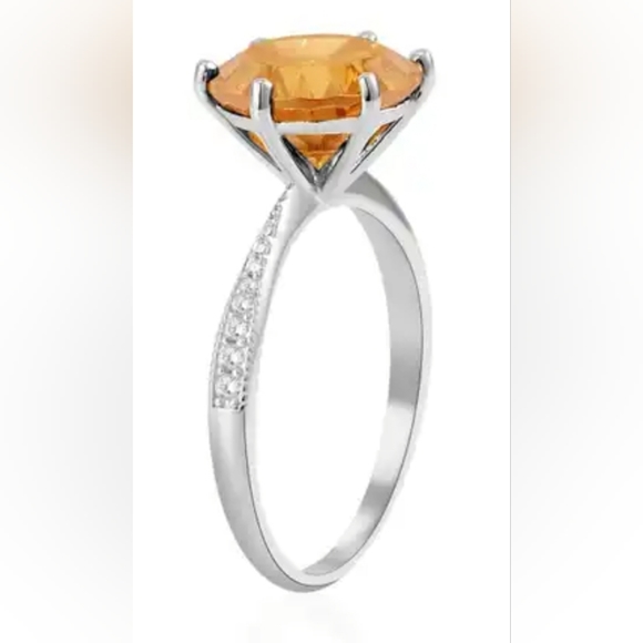 Sale 12cwt Stella Finest Yellow & White CZ Ring in Platinum /Sterling Silver 💛 - Picture 5 of 8